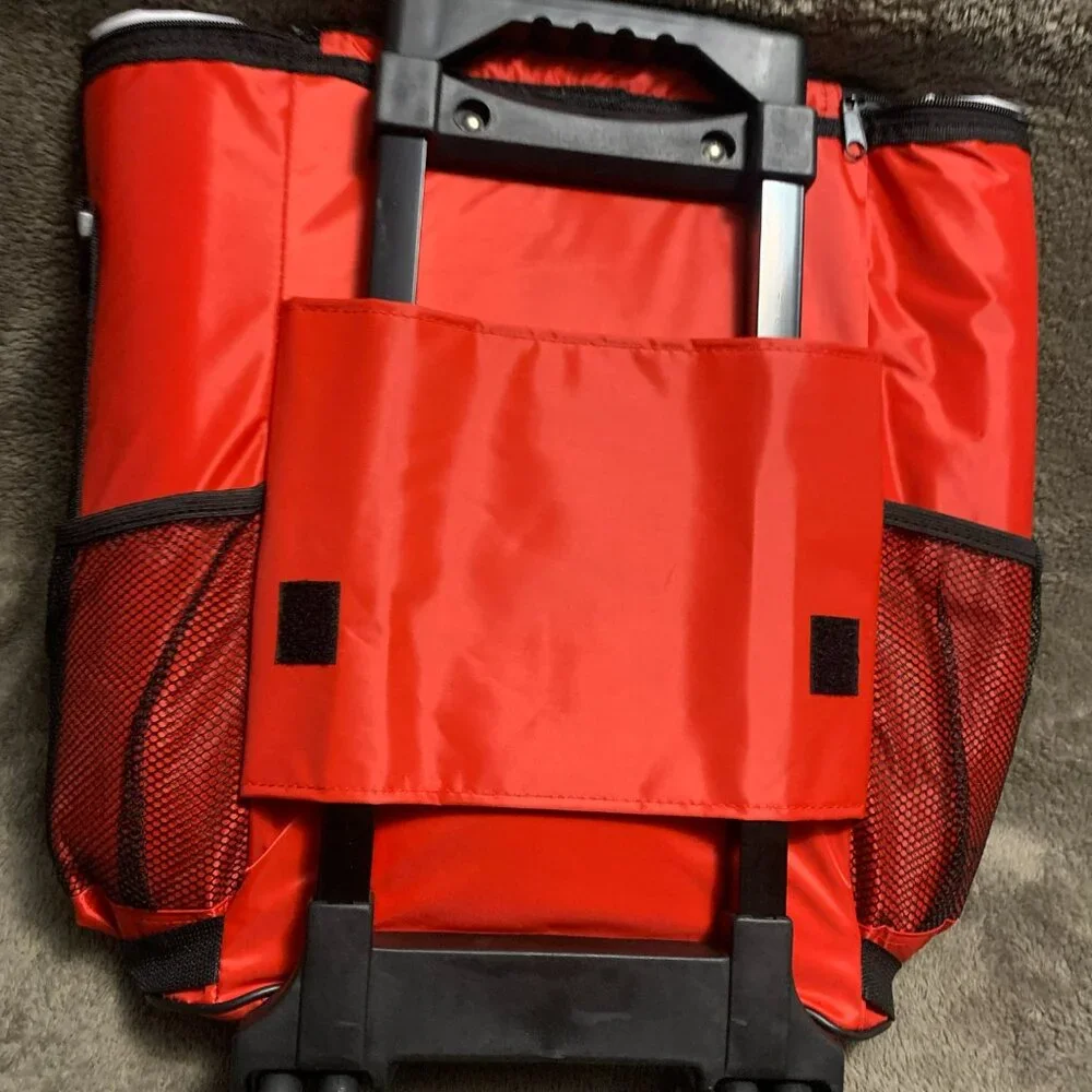 DBEST products Ultra Compact Cooler Smart Cart, Red Insulated Collapsible Rollin - Picture 3 of 7